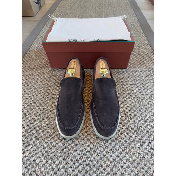 LOWEST $ ONLINE Men’s Loro Piana Brown Suede Summer walk Loafers Size 41 - Picture 3 of 13